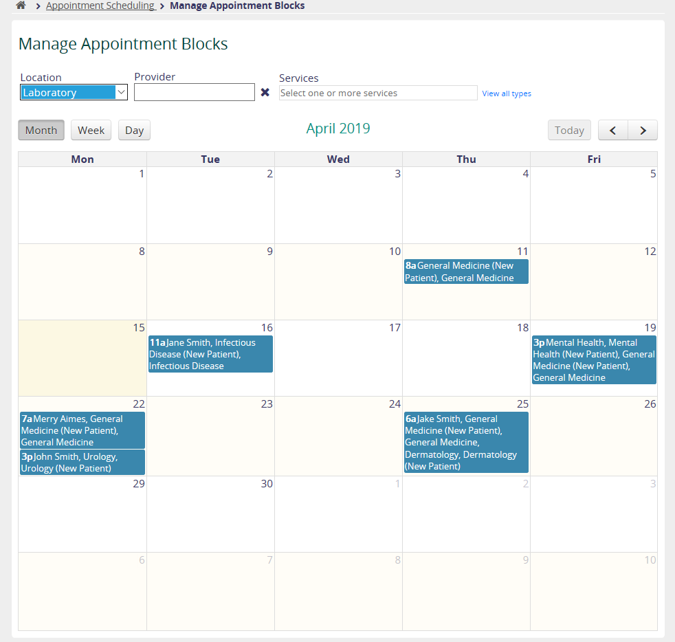 Manage Provider Schedules
